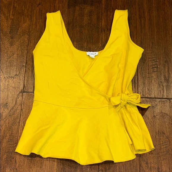 TEREA Women's Kiara Peplum Surplice Tank Top - Picture 2 of 11